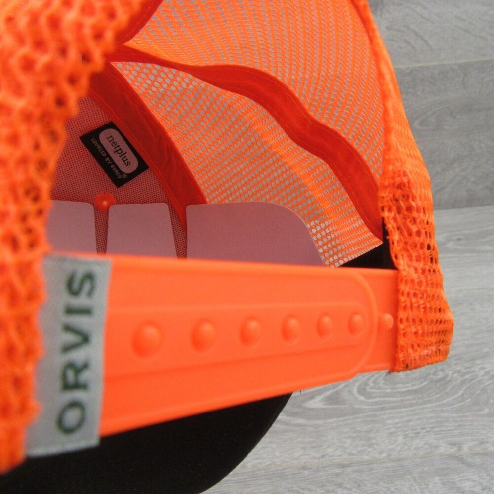 Orvis Pheasant Logo Orange Mesh Trucker Hat Cap Men's Snapback NEW - Picture 9 of 13